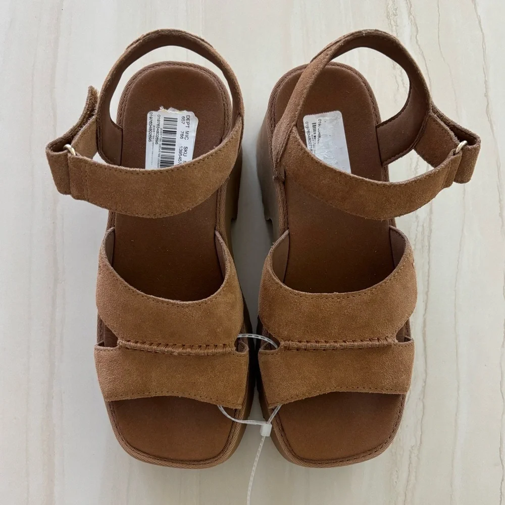 UGG New Heights Platform Sandals Chestnut NWOT No Box - Picture 3 of 3